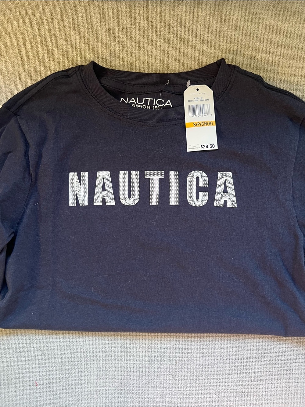 Nautica Kids Navy Short Sleeve Tee with White Logo